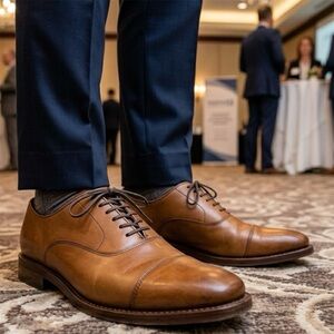 Thursday Mens Sz 7 Handmade Everyday Brown Preppy Leather Oxfords Dress Shoes